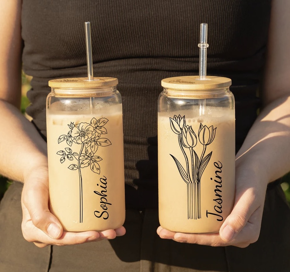 Personalized Coffee Cup with Birth Flower