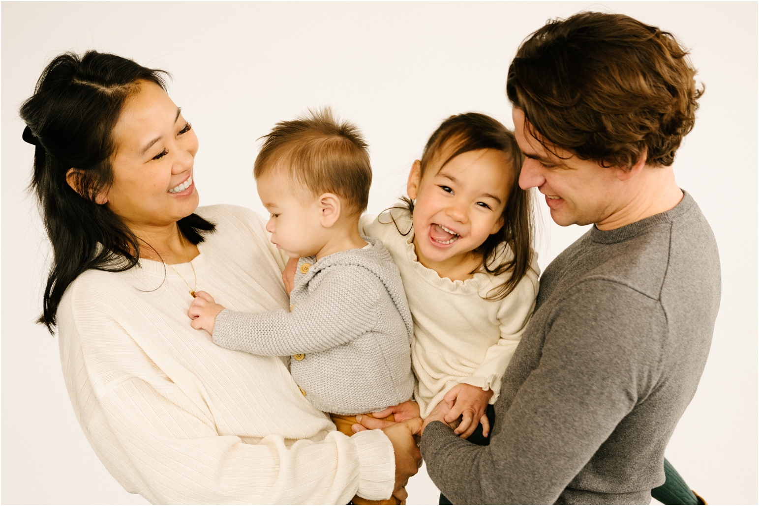 adorable family in studio