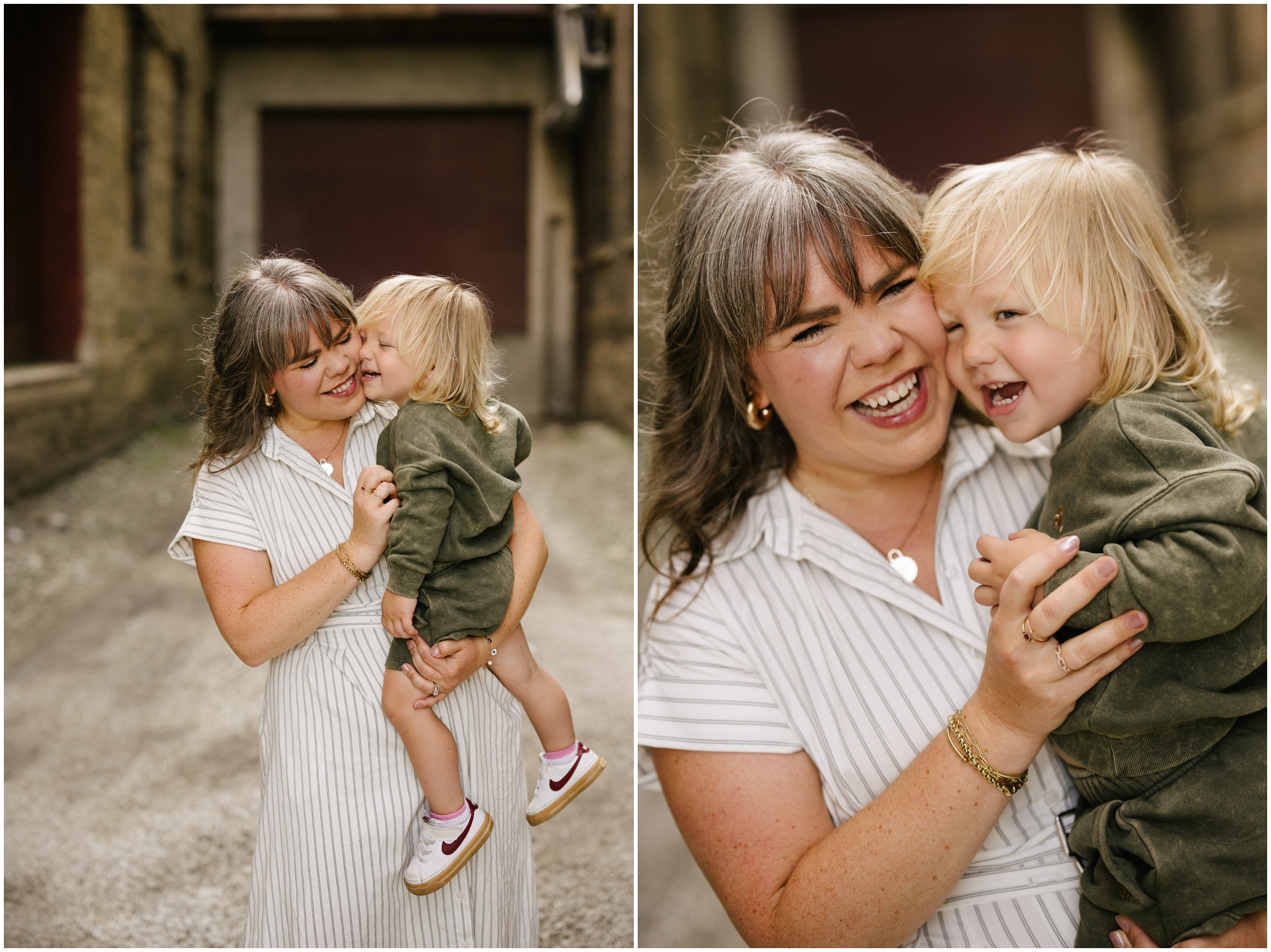 mom smiling with baby boy